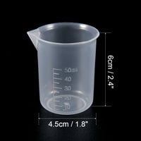Prozirno mjerenje šalice laboratorija pp plastika diplomirana čaša 50 ml