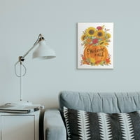 Stupell Industries dobrodošli jesenski fraza jesenski cvjetovi suncokret cvjetni dizajn prema deb soju