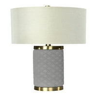 Ember interijeri sirova betonska stolna svjetiljka s utislim dijamantnim dizajnom i metalnim naglascima
