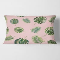 DesignArt uzorak palminog tropskog lišća. ' Moderni jastuk za bacanje srednjeg stoljeća - 16x16