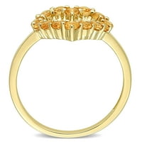 Ženski prsten od citrina od 10k žutog zlata od 10k otvorenog srca