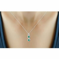3-dijelni set nakita od srebra od smaragda i bijelog karatnog dijamanta
