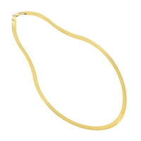 Ogrlica od žutog zlata od 14 karata za muškarce i žene s trostrukim lancem riblje kosti duljine 18 inča