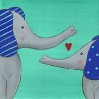 Ispis slike srce slona na omotanom platnu