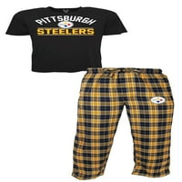 Pittsburgh Steelers NFL roster muške majice i flanel pidžama hlače set za spavanje