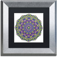 Zaštitni znak likovna umjetnost Lijepo sjajna mandala Canvas Art by Kathy G. Ahrens, Black Matte, Silver Frame