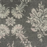 Spokojan Moderni damast sivo-ružičasti tepih veličine 2' 4'