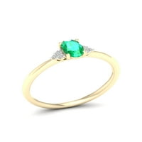 Imperijalni dragulj 10k žuto zlato ovalno rez smaragd 1 20CT TW Dijamantni ženski prsten