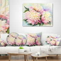 DesignArt cvjeta ružičasti peonies - jastuk za cvjetne bacanja - 16x16