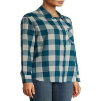 Ženska flanelska košulja s gumbima na prednjoj strani