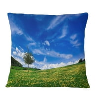 Dizajnerski proljetni krajolik zelena polja - jastuk s printom Pejzaž - 18.18