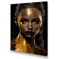 DesignArt senzualno tekuće zlato žena IV platna zidna umjetnost