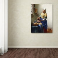 Zaštitni znak likovna umjetnost Milkmaid 1658-60 Canvas Art by Jan Vermeer