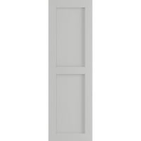 Ekena Millwork 15 W 72 H TRUE FIT PVC Dvije ravne rolete s ravnim pločama, Hailstorm siva