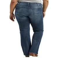 Silver Jeans Co. Plus Size traperice srednjeg rasta sa skraćenim strukom, veličine 12-24