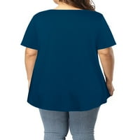 Ženska majica kratkih rukava i V-izrez Chama Plus Size, струящаяся tunike, majice, svakodnevni ljetna bluza