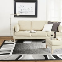 Home Dynami Premium Rizzy Suvremeni apstraktni granični prostor prostirka, crno siva, 7'8 x10'7