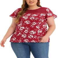 Jedinstvene ponude ženske plus veličine odjeće modne cvjetne bluze kratkih rukava kratki rukavi