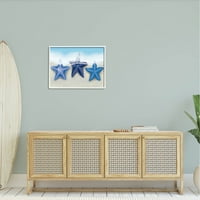 Mješovite plave morske zvijezde, Obala, životinje i insekti, grafika u bijelom okviru, zidni tisak