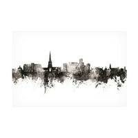 Michael Tompsett 'Solihull England Skyline BW' Canvas Art