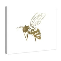 Wynwood Studio Animals Wall Art Canvas Otisak 'Kraljevska pčela' Insekti - zlato, bijelo