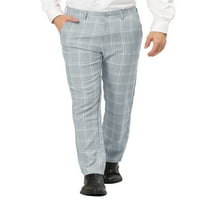 Jedinstveni prijedlozi muške karirane hlače pravilnog kroja s ravnim prednjim dijelom u čeku