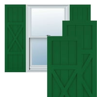 Ekena Millwork 15 W 51 H True Fit Pvc Center X-Board Farmhouse Fiksna nosača, Viridian Green