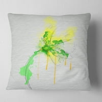 Dizajn, prekrasna žuta zelena skica cvijeća - jastuk cvjetnog bacanja - 18x18