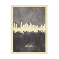 Michael Tompsett 'Gold Coast Australia Skyline Grey' platno umjetnost