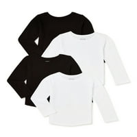 Ganimals Baby and Toddler Girls 'Osnovna majica s dugim rukavima, 4-pak, veličine 12m-5T