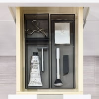 IDESIGN Zbirka Sarah Tanno kolekcija 3-komada Stack & Slide Cosmetic Organizator set, Smoke Matte Black