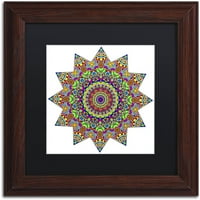Zaštitni znak likovna umjetnost Pjenušavi sunčani dan Mandala Canvas Art by Kathy G. Ahrens, crna mat, drveni okvir