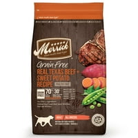 Merrick bez žitarica prave teksaške govedine + recept za slatki krumpir Suha pseća hrana, lb