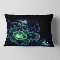 DesignArt zeleni apstraktni fraktalni cvijet - jastuk cvjetnog bacanja - 12x20