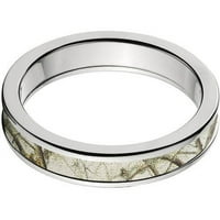 Polu krug titanijskog prstena s realtree snježnim camo inlayom