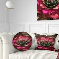 DesignArt savršeni fraktalni cvijet u jarko crvenom - cvjetni jastuk za bacanje - 12x20