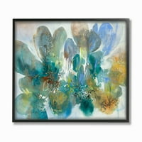 Studell Home Decor Blue i Green Svijetlo slikarski cvjetovi uokvireni teksturiziranom umjetnošću