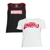 Marvel Logo Men's & Big Men's Grafički tenk i majica, paket