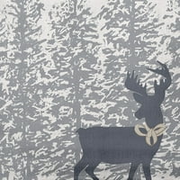Zimski jastuk u boji Jelen u šumi od mekog Predenog poliestera za unutarnju i vanjsku upotrebu, 18 18
