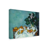 Zaštitni znak likovna umjetnost 'Mrtvi život s jabukama i lonac platnene umjetnosti primroze Paul Czann