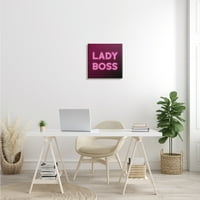 Stupell Industries Neon Lady Boss Fashion Modern Pink Word Design Canvas Zidna umjetnost od zore Vietro