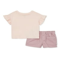 Easy-Beasy bebe i malu djecu djevojke ruffle majice i kratke hlače, 2-komad, veličine 12m-5t