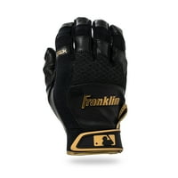 Franklin Sports odrasli MLB Shok-Sorb rukavice za udaranje, odrasli mali, par, crno zlato