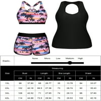 Chama Womens Plus Swim Swimsoits Conped Tankini kupaći kostimi s prikrivenim tiskanim atletskim kupaćim kostima