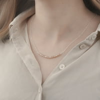 Poklon za djevojčice za 15. rođendan, ogrlica od perli od srebra po mjeri s poklon karticom za jednogodišnju djevojčicu,