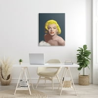 Dizajn Chris Consani Blonde Pop Vintage Marilyn Fashion Icon Over Blue Painting Canvas Art Print