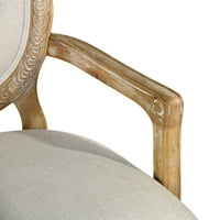 Moderna tapecirana stolica za blagovanje, stolica za opuštanje od tkanine, ukrasna stolica, bež