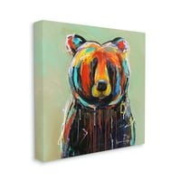 Stupell Sažetak grafita za urbani medvjed životinje i insekti slikati galerija zamotana platna za tisak zidne umjetnosti