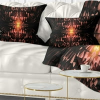 Designart smeđi uzorak leptira na crno - sažetak jastuka za bacanje - 12x20