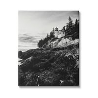 Stupell Industries jednobojna stjenovita obala plaža oblaci svjetiljke fotografije platno zidna umjetnost, 30, dizajn